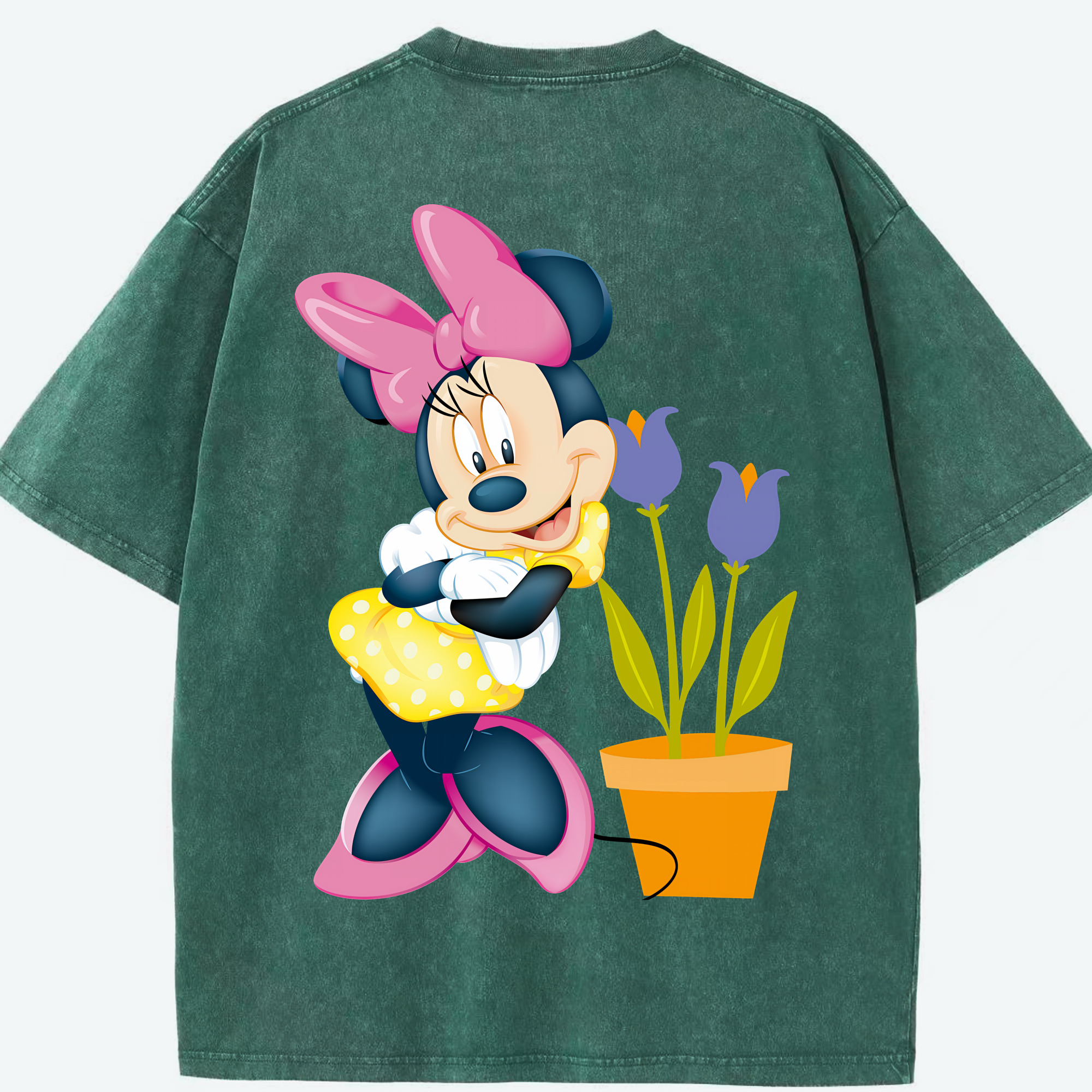 （画像用） ミッキーマウス Mickey Mouse 綿100% ヴィンテージ風 半袖Tシャツ（背面プリント）